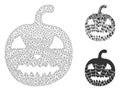 Old Halloween Pumpkin Vector Mesh 2D Model and Triangle Mosaic Icon Royalty Free Stock Photo
