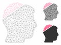 Open Mind Vector Mesh Wire Frame Model and Triangle Mosaic Icon Royalty Free Stock Photo