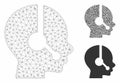 Operator Vector Mesh Network Model and Triangle Mosaic Icon Royalty Free Stock Photo