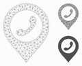 Phone Marker Vector Mesh Network Model and Triangle Mosaic Icon