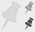 Pin Vector Mesh Network Model and Triangle Mosaic Icon Royalty Free Stock Photo