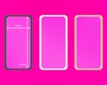 Mesh, pink colored phone backgrounds kit. Royalty Free Stock Photo