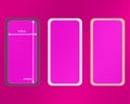 Mesh, pink colored phone backgrounds kit Royalty Free Stock Photo