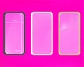 Mesh, pink colored phone backgrounds kit. Royalty Free Stock Photo