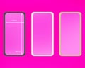 Mesh, pink colored phone backgrounds kit. Royalty Free Stock Photo