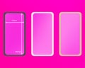 Mesh, pink colored phone backgrounds kit. Royalty Free Stock Photo