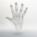 Mesh polygonal background hand of lines. The Royalty Free Stock Photo