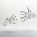Mesh polygonal background hand of lines. Royalty Free Stock Photo