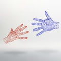 Mesh polygonal background hand of lines. The Royalty Free Stock Photo