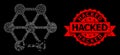 Distress Hacked Stamp and Web Mesh Damaged Blockchain