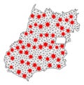 Mesh Polygonal Map of Goias State with Red Virus Elements