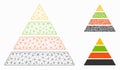 Pyramid Vector Mesh Carcass Model and Triangle Mosaic Icon Royalty Free Stock Photo