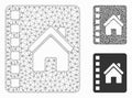 Realty Catalog Vector Mesh Carcass Model and Triangle Mosaic Icon Royalty Free Stock Photo