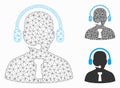 Reception Operator Vector Mesh Network Model and Triangle Mosaic Icon Royalty Free Stock Photo