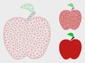 Red Apple Vector Mesh 2D Model and Triangle Mosaic Icon