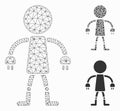 Robot Vector Mesh Network Model and Triangle Mosaic Icon Royalty Free Stock Photo