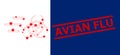 Avian Flu Scratched Stamp and Rush Biohazard Polygonal Mesh