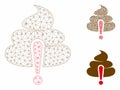 Shit Caution Vector Mesh Carcass Model and Triangle Mosaic Icon Royalty Free Stock Photo