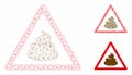 Shit Warning Vector Mesh 2D Model and Triangle Mosaic Icon Royalty Free Stock Photo