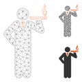 Smoking Vector Mesh 2D Model and Triangle Mosaic Icon Royalty Free Stock Photo