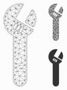 Spanner Vector Mesh Wire Frame Model and Triangle Mosaic Icon Royalty Free Stock Photo