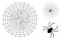 Spider Net Vector Mesh Carcass Model and Triangle Mosaic Icon Royalty Free Stock Photo