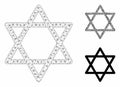 Star of David Vector Mesh Network Model and Triangle Mosaic Icon Royalty Free Stock Photo