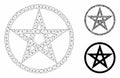 Star Pentacle Vector Mesh Wire Frame Model and Triangle Mosaic Icon