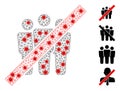 Polygonal Carcass Stop People Icon with Pathogen Centers