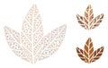 Tobacco Leaves Vector Mesh Network Model and Triangle Mosaic Icon