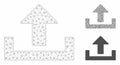 Upload Vector Mesh Carcass Model and Triangle Mosaic Icon Royalty Free Stock Photo