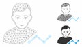 User Chart Vector Mesh Network Model and Triangle Mosaic Icon Royalty Free Stock Photo
