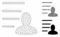 User List Vector Mesh Wire Frame Model and Triangle Mosaic Icon Royalty Free Stock Photo