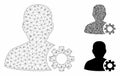 User Options Vector Mesh Wire Frame Model and Triangle Mosaic Icon Royalty Free Stock Photo