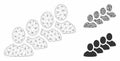 User Queue Vector Mesh 2D Model and Triangle Mosaic Icon
