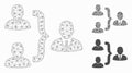 User Union Vector Mesh Carcass Model and Triangle Mosaic Icon Royalty Free Stock Photo