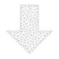 Mesh Vector Arrow Down Icon Royalty Free Stock Photo