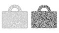 Polygonal Wire Frame Mesh Baggage and Mosaic Icon Royalty Free Stock Photo