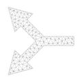 Mesh Vector Bifurcation Arrow Left Icon