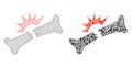 Polygonal Carcass Mesh Bone Fracture and Mosaic Icon Royalty Free Stock Photo