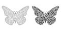 Polygonal Network Mesh Butterfly and Mosaic Icon