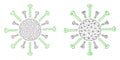 Contagious Virus Icon - Vector Polygonal Mesh