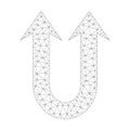 Mesh Vector Double Forward Arrow Icon