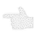 Mesh Vector Hand Pointer Left Icon Royalty Free Stock Photo