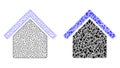 Polygonal Wire Frame Mesh House and Mosaic Icon Royalty Free Stock Photo