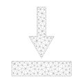 Mesh Vector Move Bottom Icon