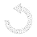 Mesh Vector Rotate Left Icon