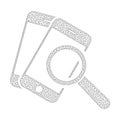 Mesh Vector Smartphone Magnifier Search Tool Icon Royalty Free Stock Photo