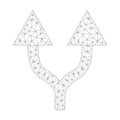 Mesh Vector Split Arrows Up Icon