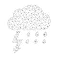 Mesh Vector Thunderstorm Icon Royalty Free Stock Photo